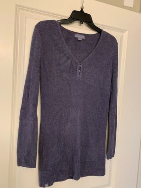 Barefoot Dreams Long Ribbed V-Neck Sweater Tunic - Lavender Purple NWOT🌴